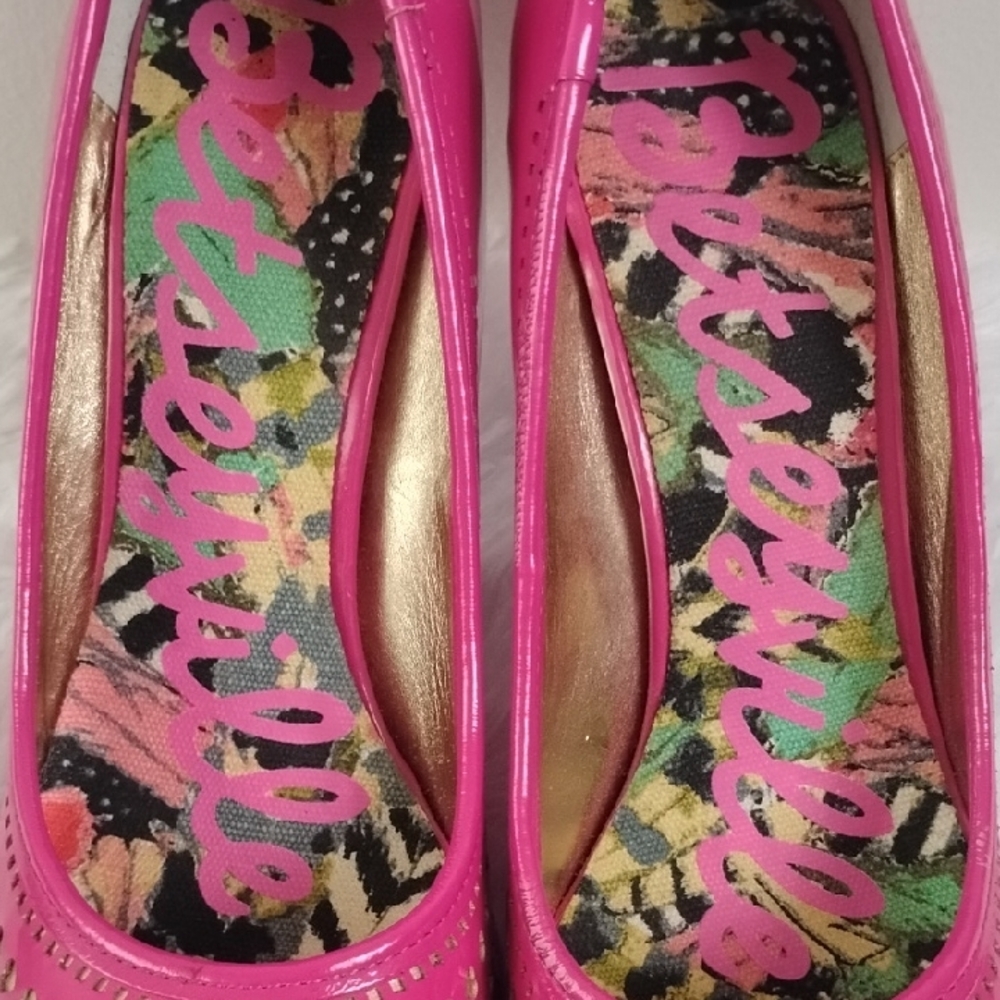 Betsey Johnson Betseyville Pink Peep-Toe Retro Pinup  Feminine Coquette Girl - Picture 4 of 16